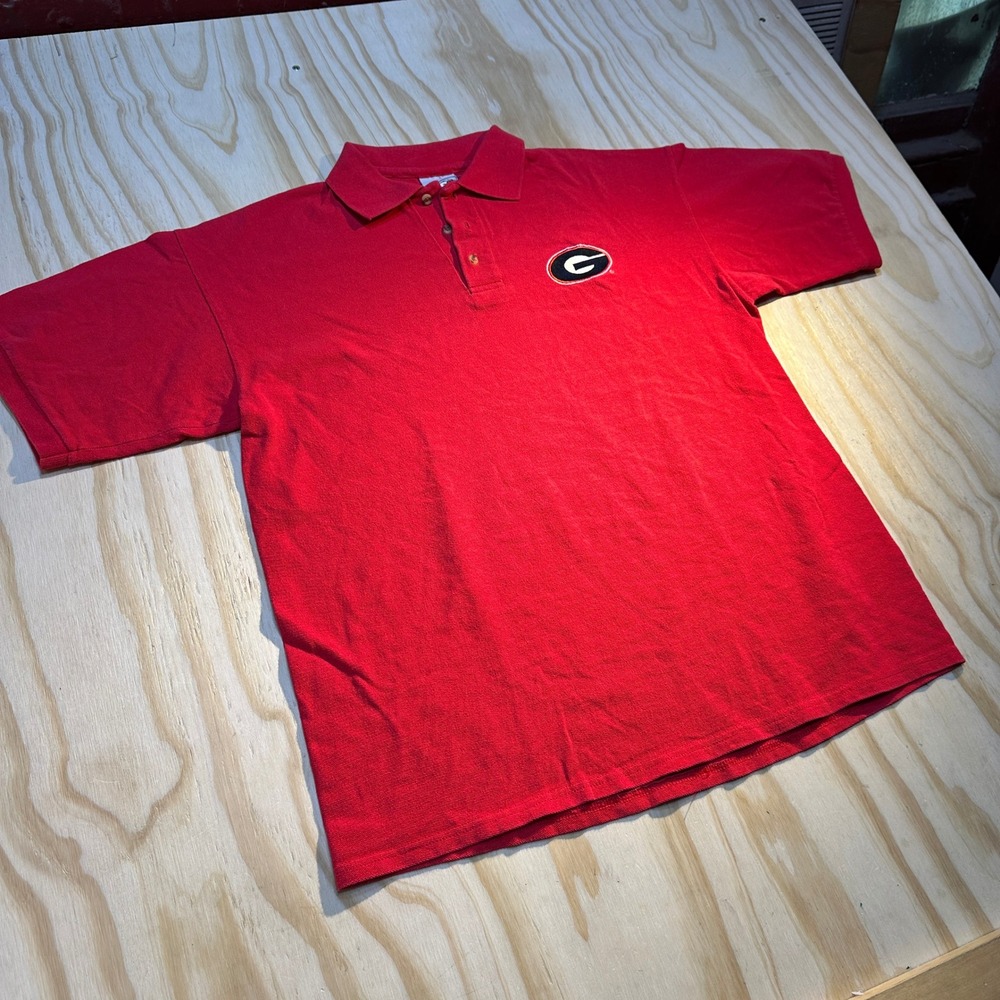 TSI Sportswear Georgia Bulldogs Mens Large Red Polo Shirt Short Sleeve Gameday
